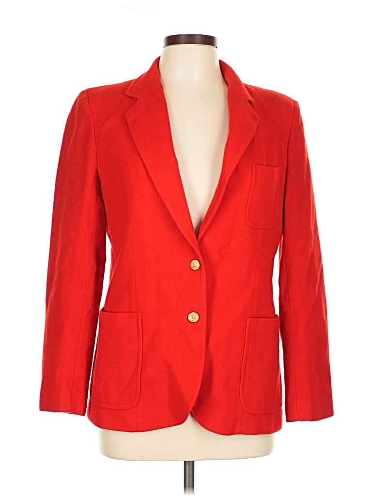 Pre-owned Chaus Wool Blazer Jacket In Red