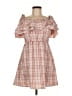 Lini Plaid Orange Pink Casual Dress Size M - photo 1