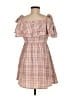 Lini Plaid Orange Pink Casual Dress Size M - photo 2