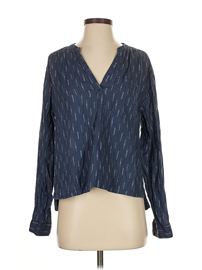 Click to view more detailed imagery on our partner's website Pre-owned Carve Designs Long Sleeve Blouse In Blue