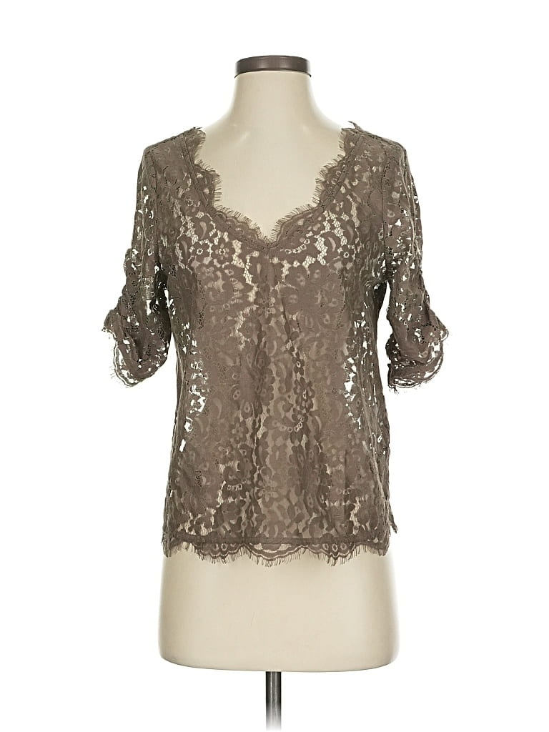 Pre-owned Joie Short Sleeve Blouse In Gray