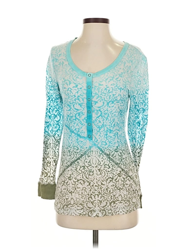 Pre-owned Athleta 3/4 Sleeve T-shirt In Blue