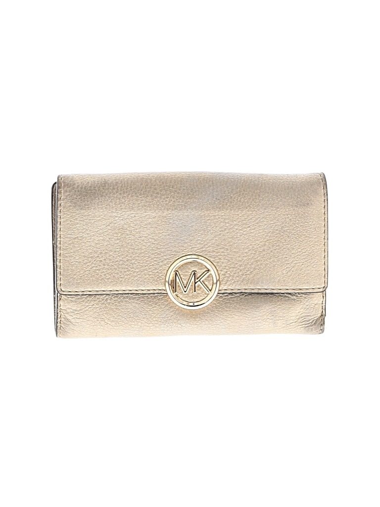Pre-owned Michael Michael Kors Leather Wallet In Gold