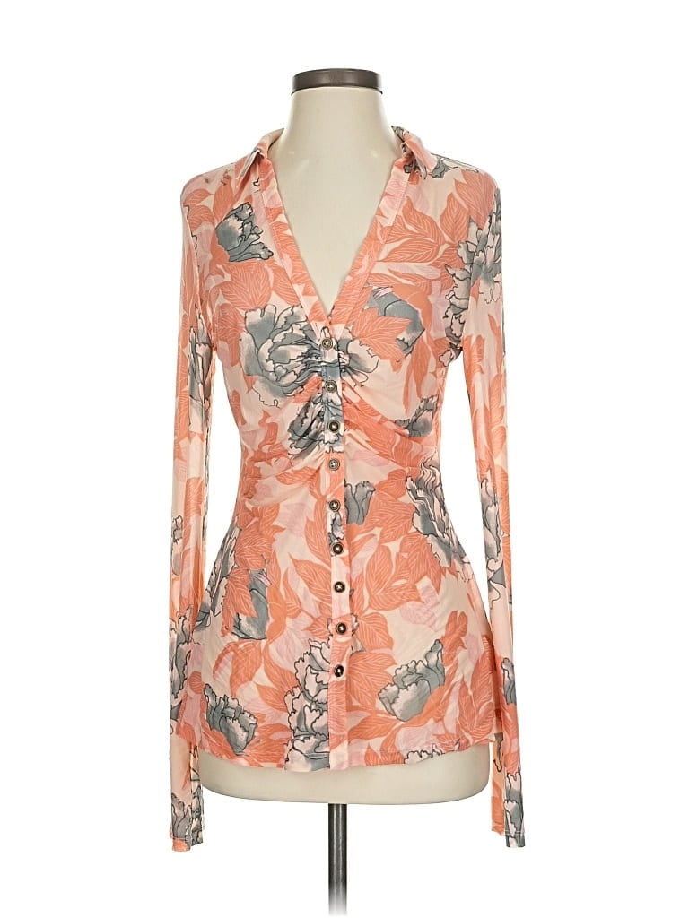 Pre-owned Free People Long Sleeve Blouse In Orange