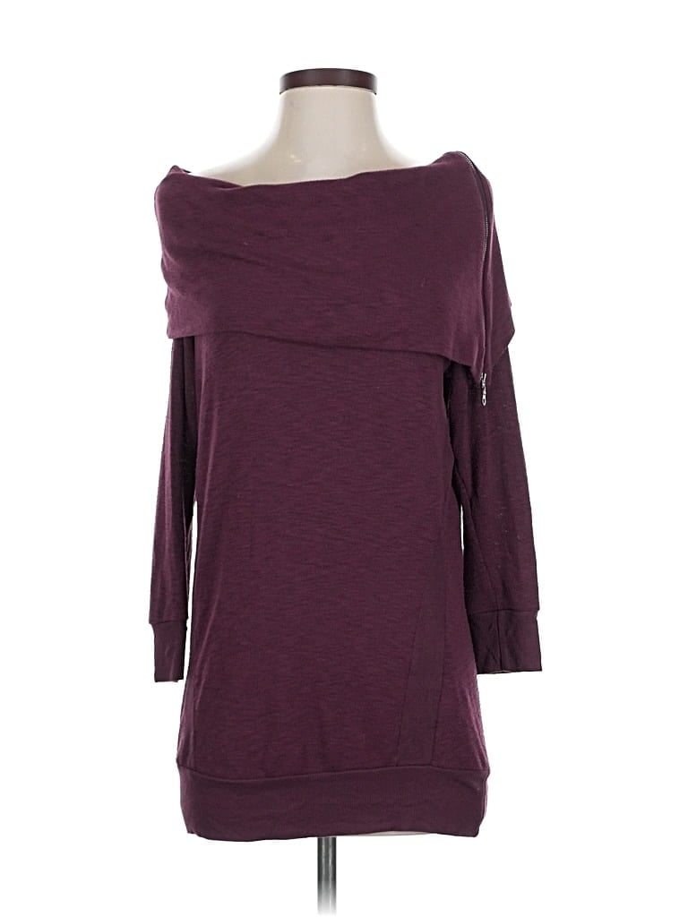 Pre-owned Laila Jayde 3/4 Sleeve Top Burgundy Off The Shoulder Neckline Tops