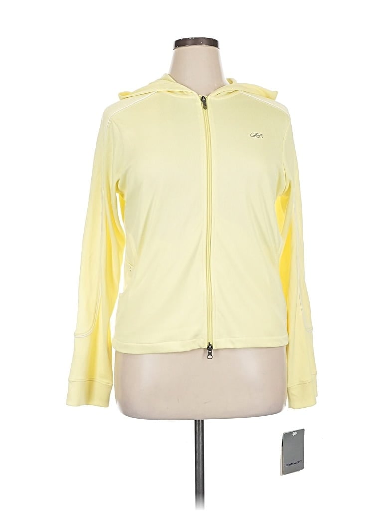Reebok Zip Up Hoodie In Yellow