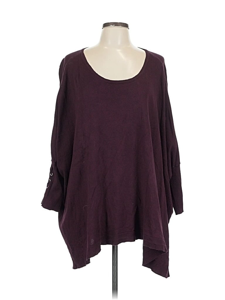 Pre-owned Jennifer Lopez 3/4 Sleeve T-shirt In Burgundy