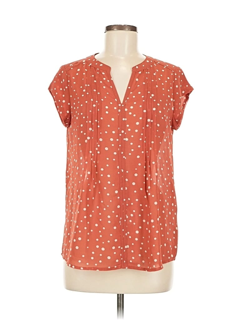Pre-owned Fun2fun Short Sleeve Blouse In Orange
