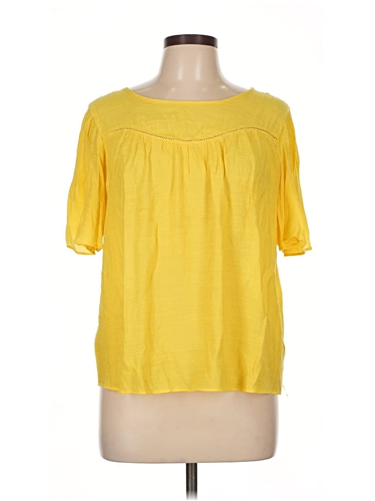 Click to view more detailed imagery on our partner's website Pre-owned Nanette Lepore Short Sleeve T-shirt In Yellow
