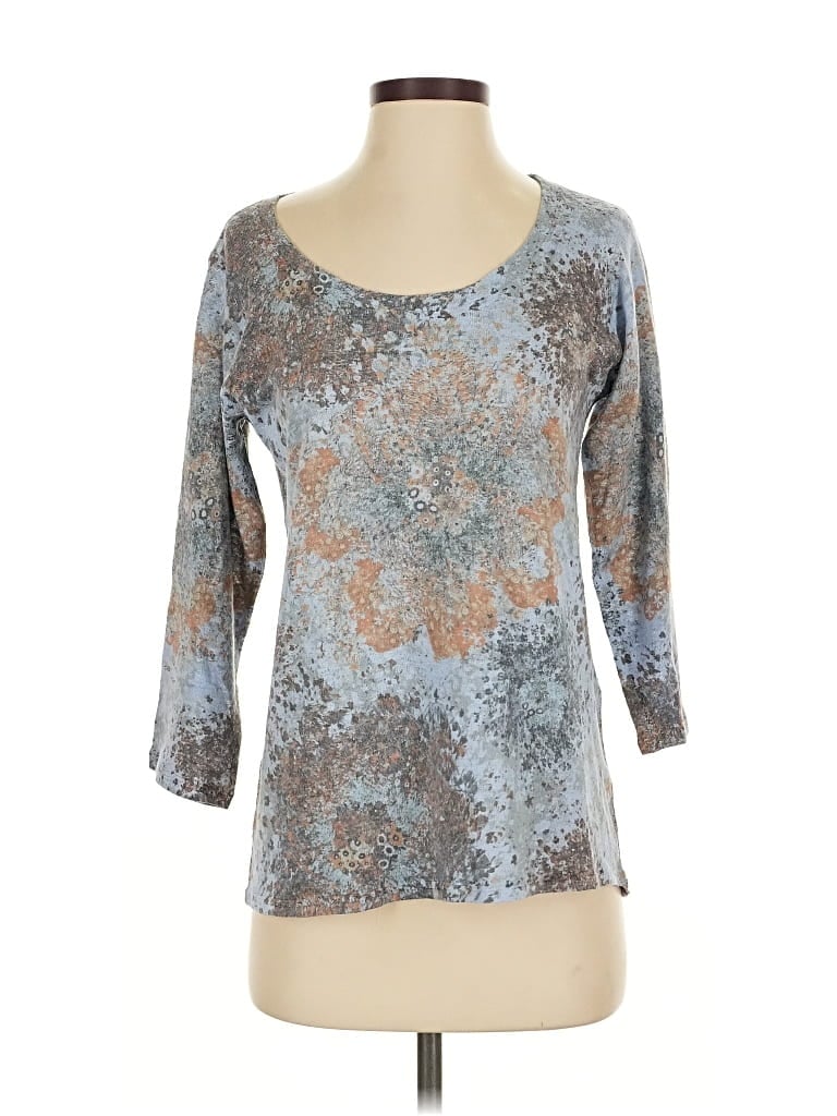 NALLY & MILLIE Pre-owned Long Sleeve Top Blue Scoop Neck Tops