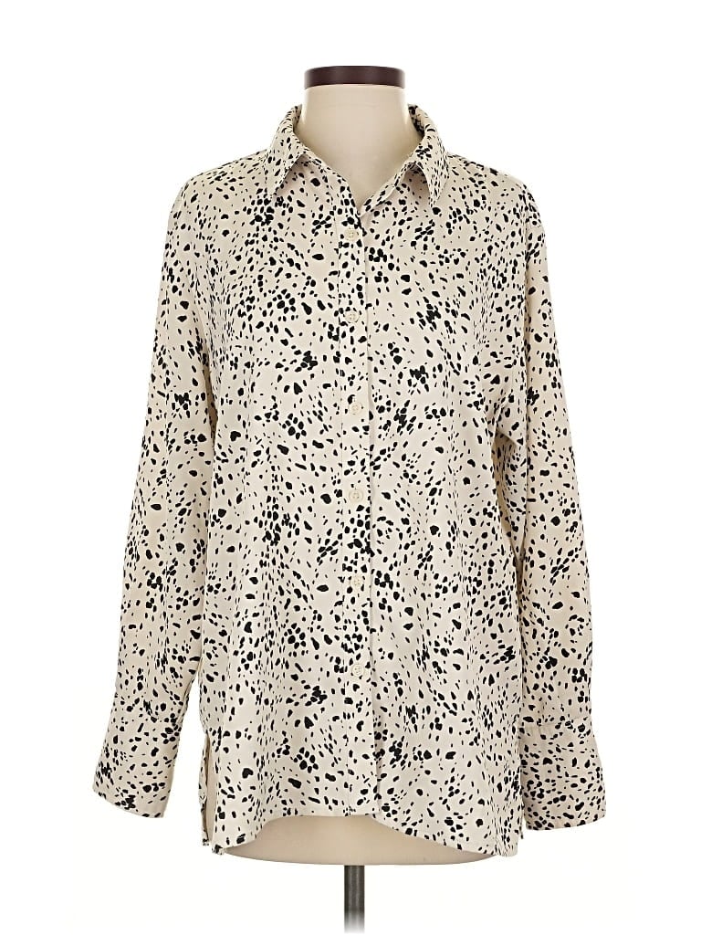 A NEW DAY Pre-owned Long Sleeve Blouse In White