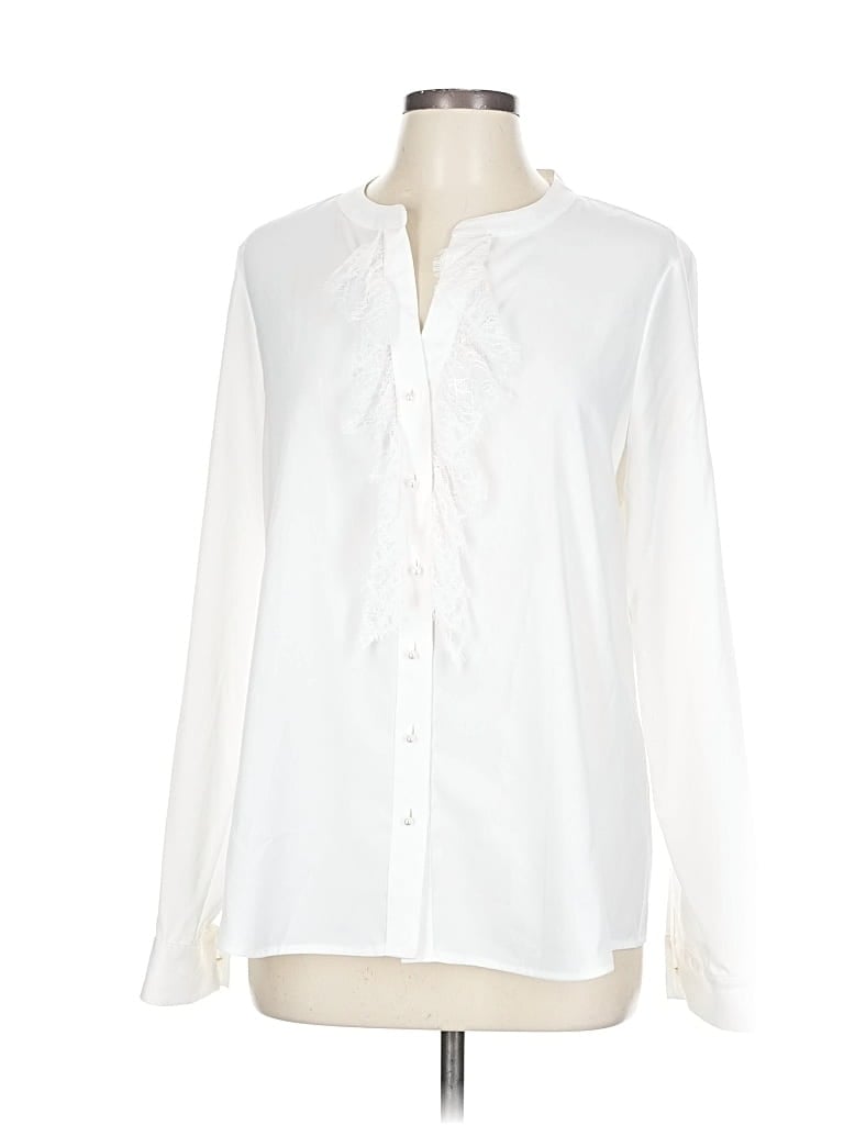 Pre-owned Karl Lagerfeld Long Sleeve Blouse In White