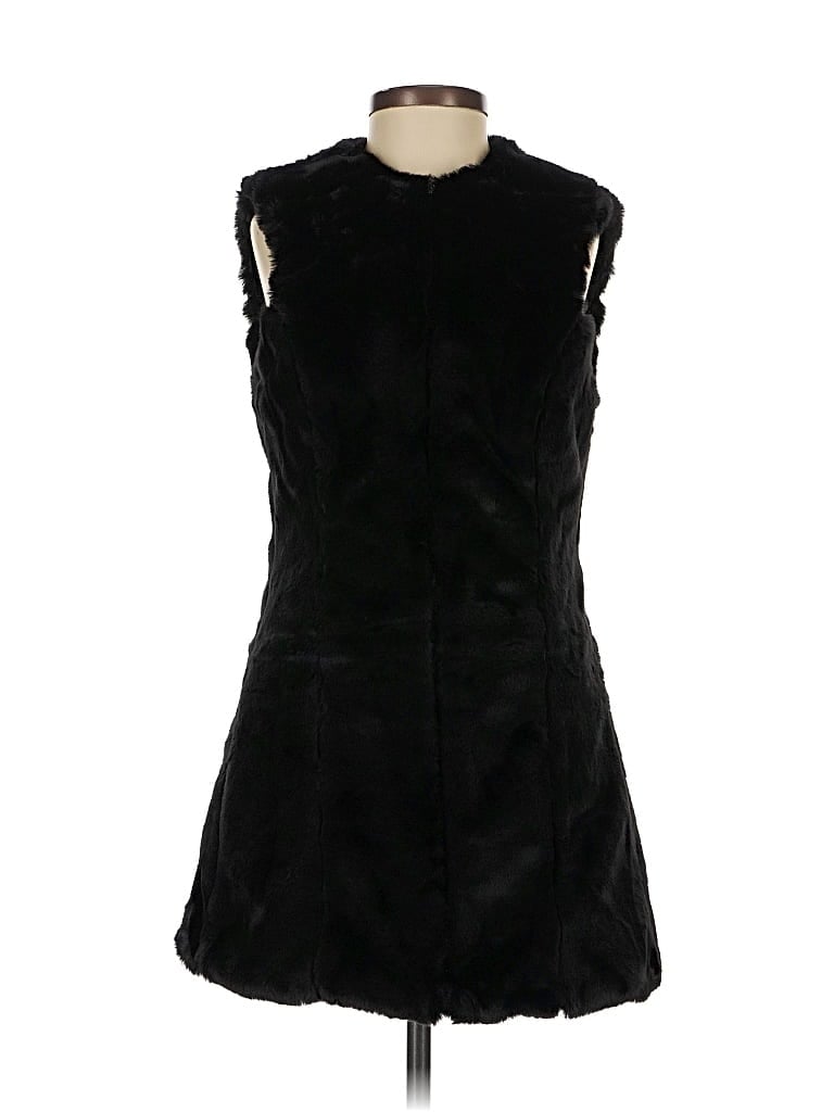 Pre-owned Feller Faux Fur Vest In Black