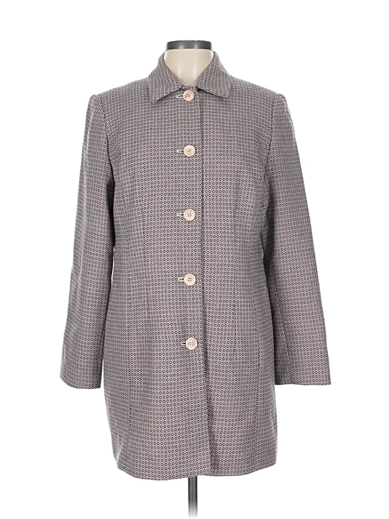 Pre-owned Karen Scott Coat In Gray