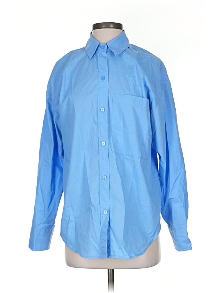Pre-owned Abercrombie & Fitch Long Sleeve Button Down Shirt In Blue