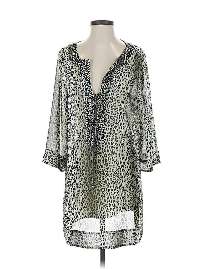 Pre-owned Tommy Bahama 3/4 Sleeve Blouse In Silver