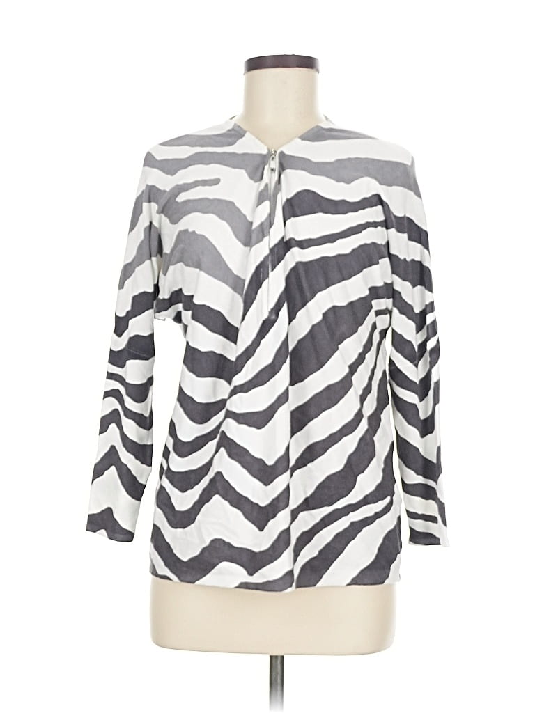 Click to view more detailed imagery on our partner's website Pre-owned Marble Long Sleeve Blouse In Silver