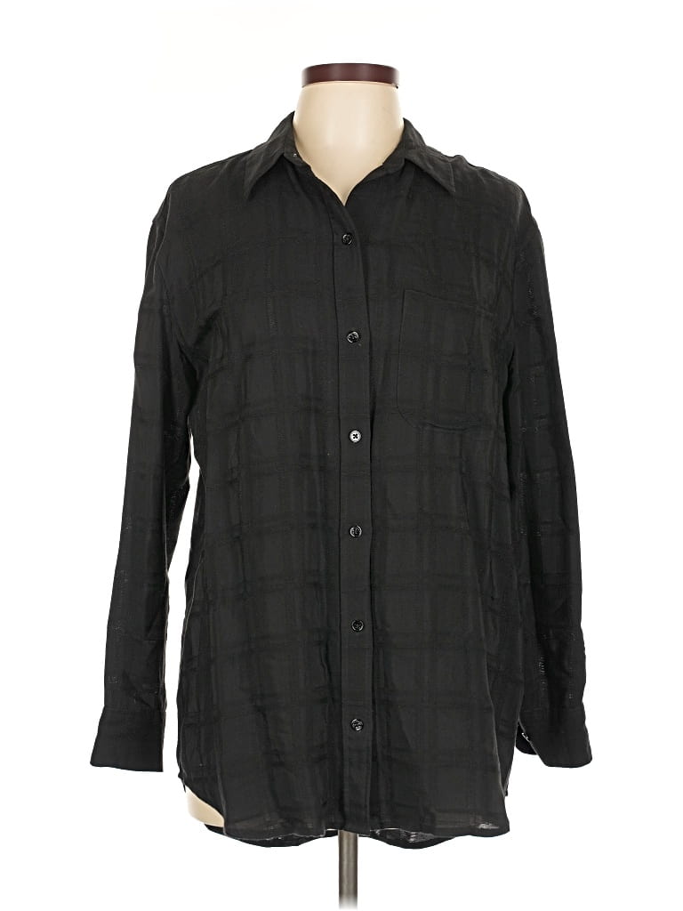 Click to view more detailed imagery on our partner's website Pre-owned Equipment 3/4 Sleeve Button Down Shirt In Black