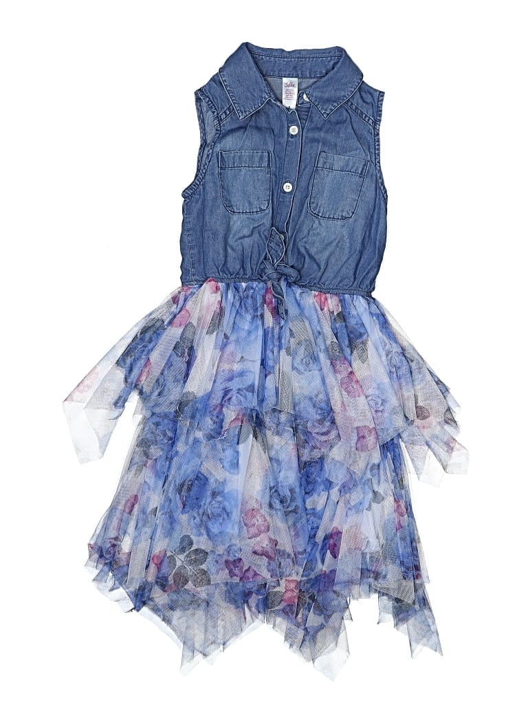 Pre-owned Justice Kids' Dress In Blue