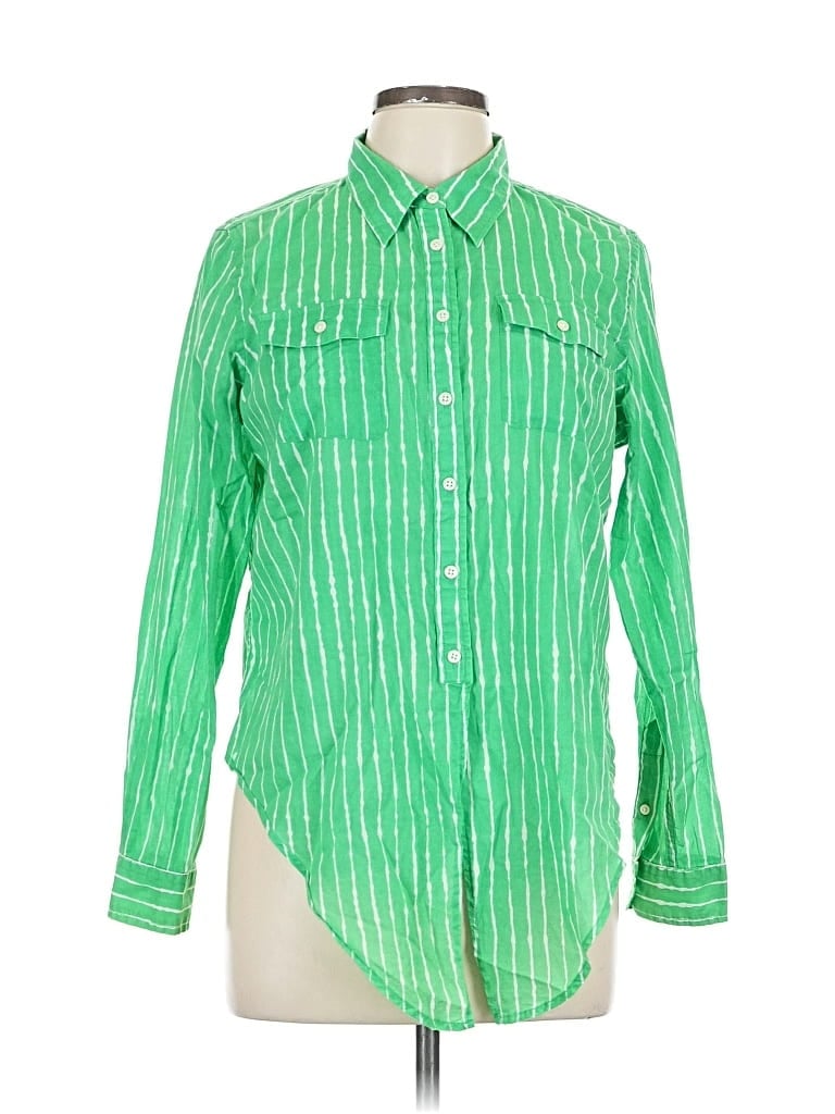 Pre-owned Polo Ralph Lauren Long Sleeve Button Down Shirt In Green