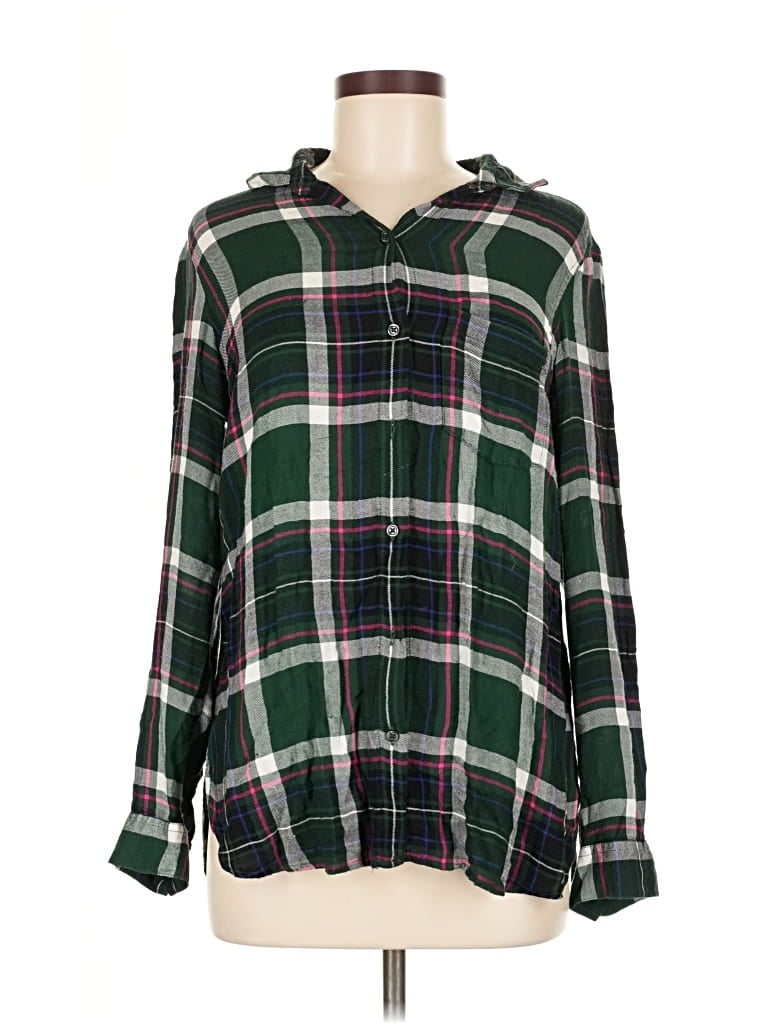 Pre-owned Old Navy Long Sleeve Blouse In Green