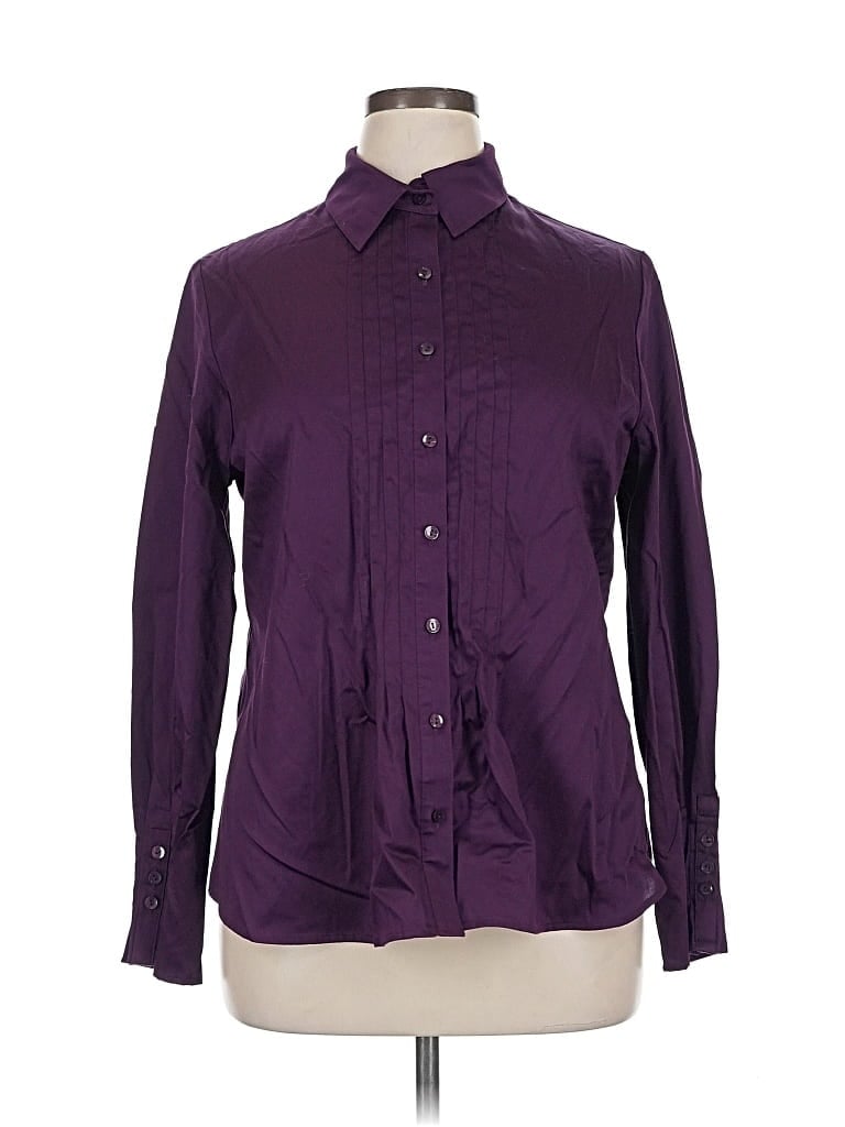 Pre-owned Coldwater Creek Long Sleeve Blouse In Purple