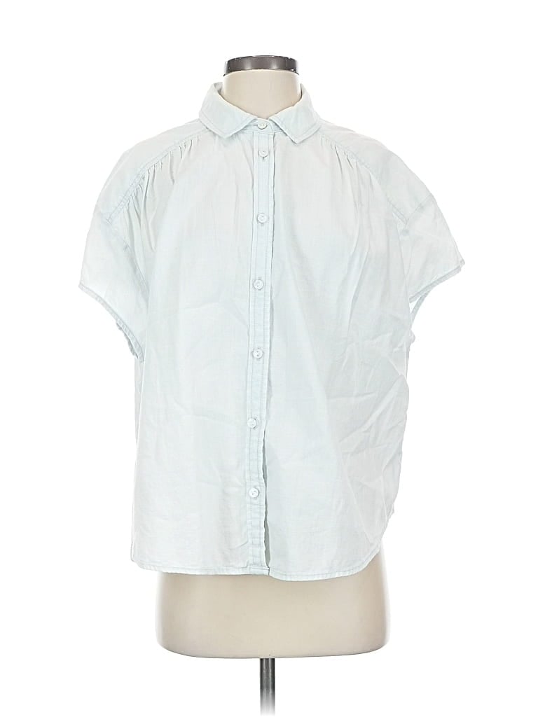 Pre-owned American Eagle Outfitters Short Sleeve Blouse In Blue