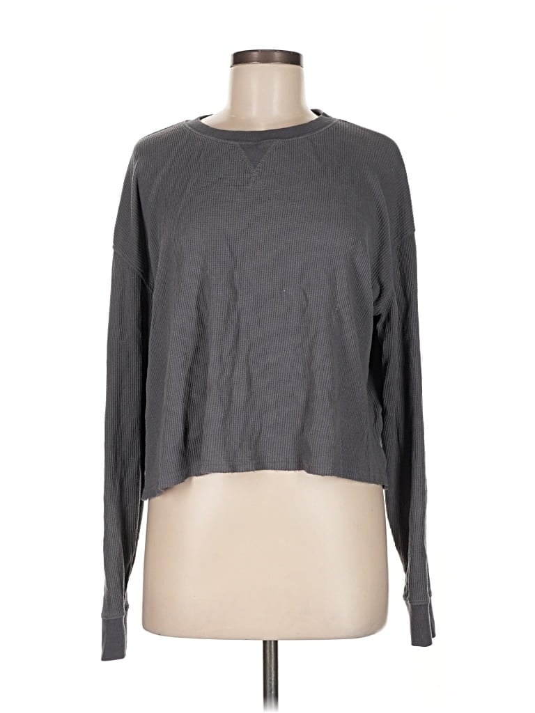 Pre-owned Wild Fable Long Sleeve T-shirt In Gray