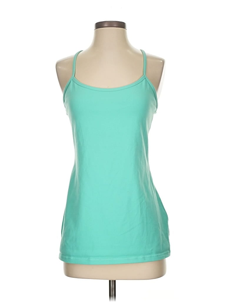 Pre-owned Lululemon Athletica Tank Top Teal Halter Neckline Tops In Blue