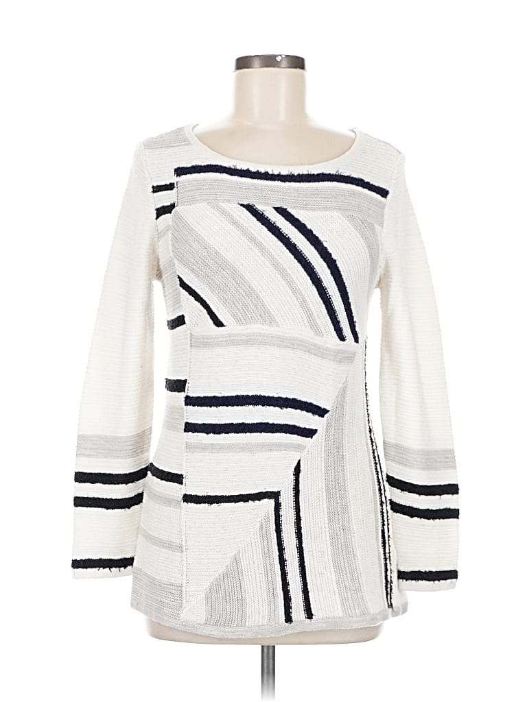 Pre-owned Nic + Zoe Pullover Sweater In White