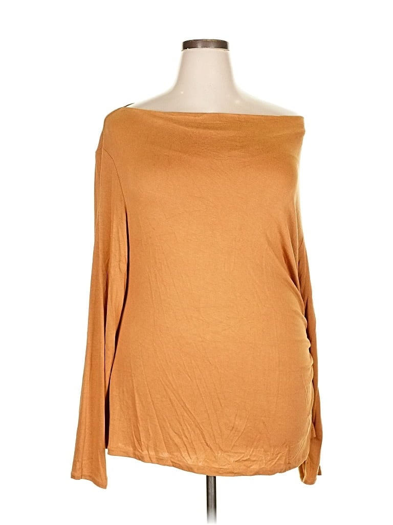 Vince Long Sleeve T-shirt In Orange