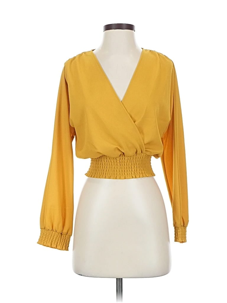 Pre-owned Wilfred 3/4 Sleeve Blouse In Yellow