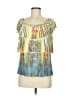 Shay 100% Nylon Teal Yellow Sleeveless Blouse Size M - photo 1
