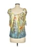 Shay 100% Nylon Teal Yellow Sleeveless Blouse Size M - photo 2