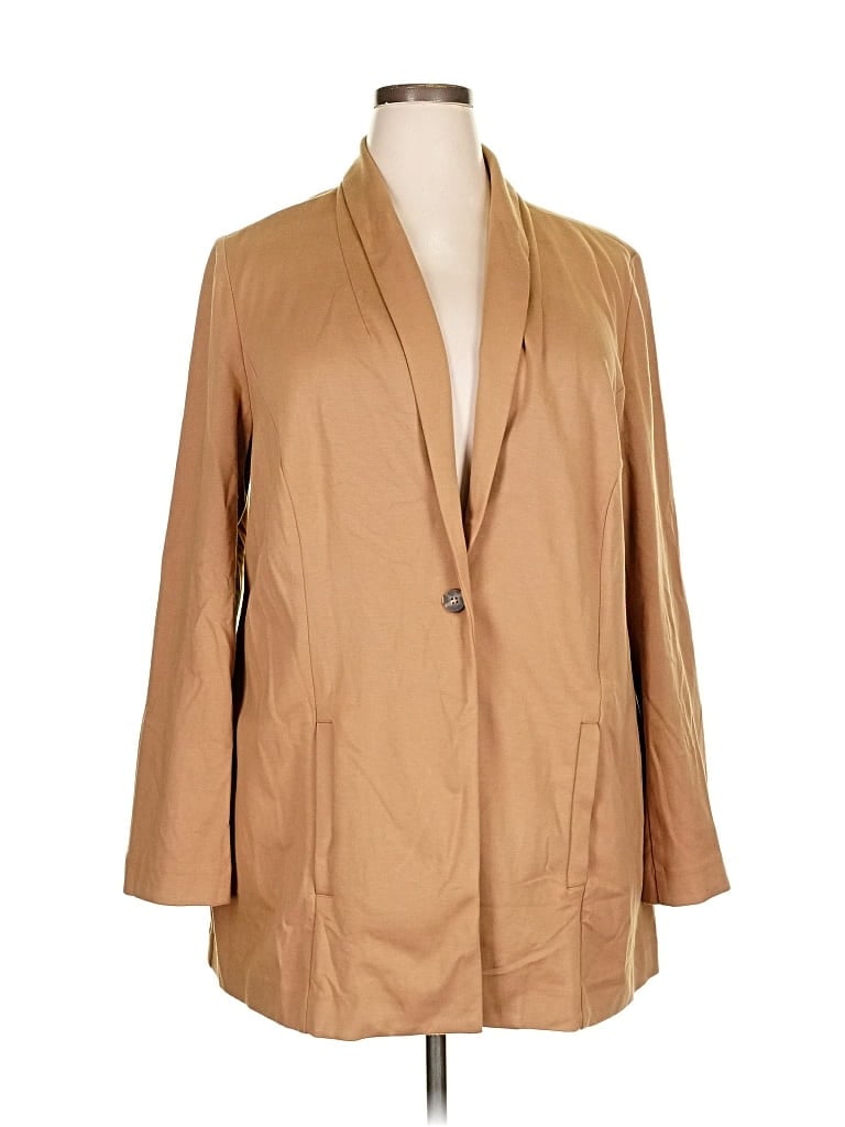 Pre-owned Jjill Blazer Jacket In Brown