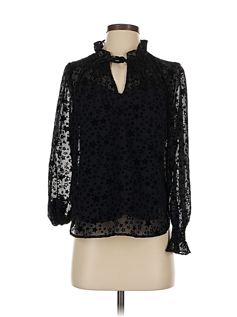 Pre-owned Ann Taylor Loft Long Sleeve Blouse In Black