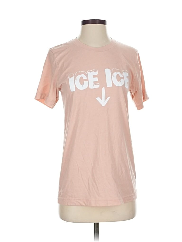 Pre-owned Canvas Short Sleeve T-shirt In Pink