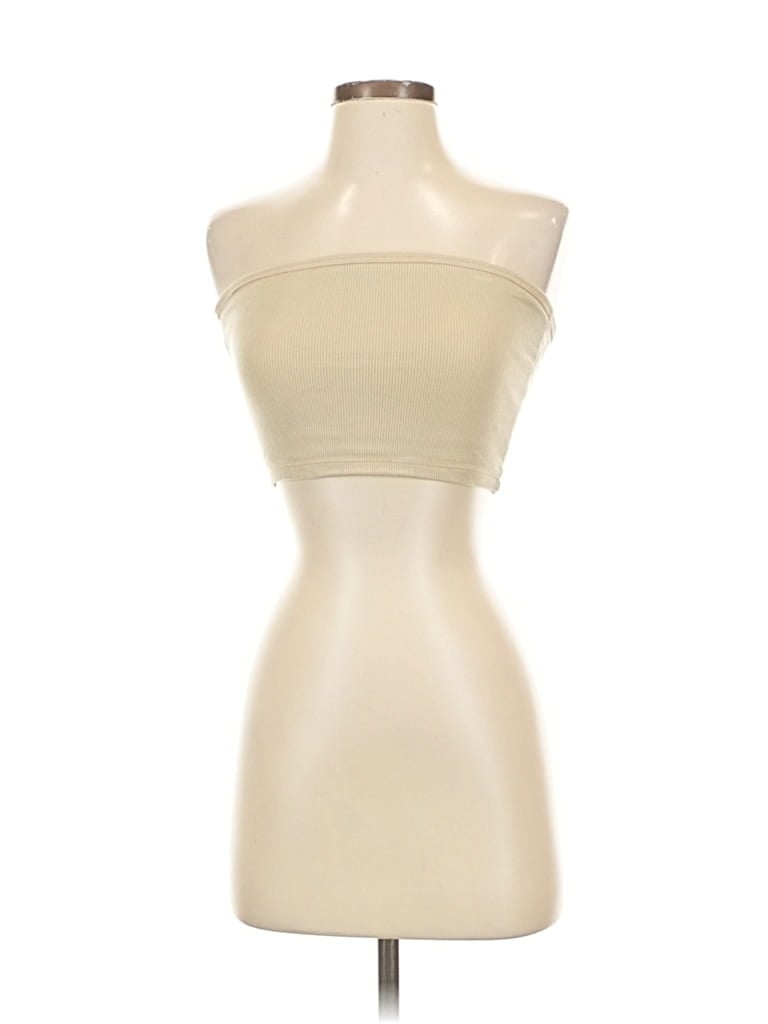 Pre-owned Klassy Network Tube Top Ivory Strapless Neckline Tops In White