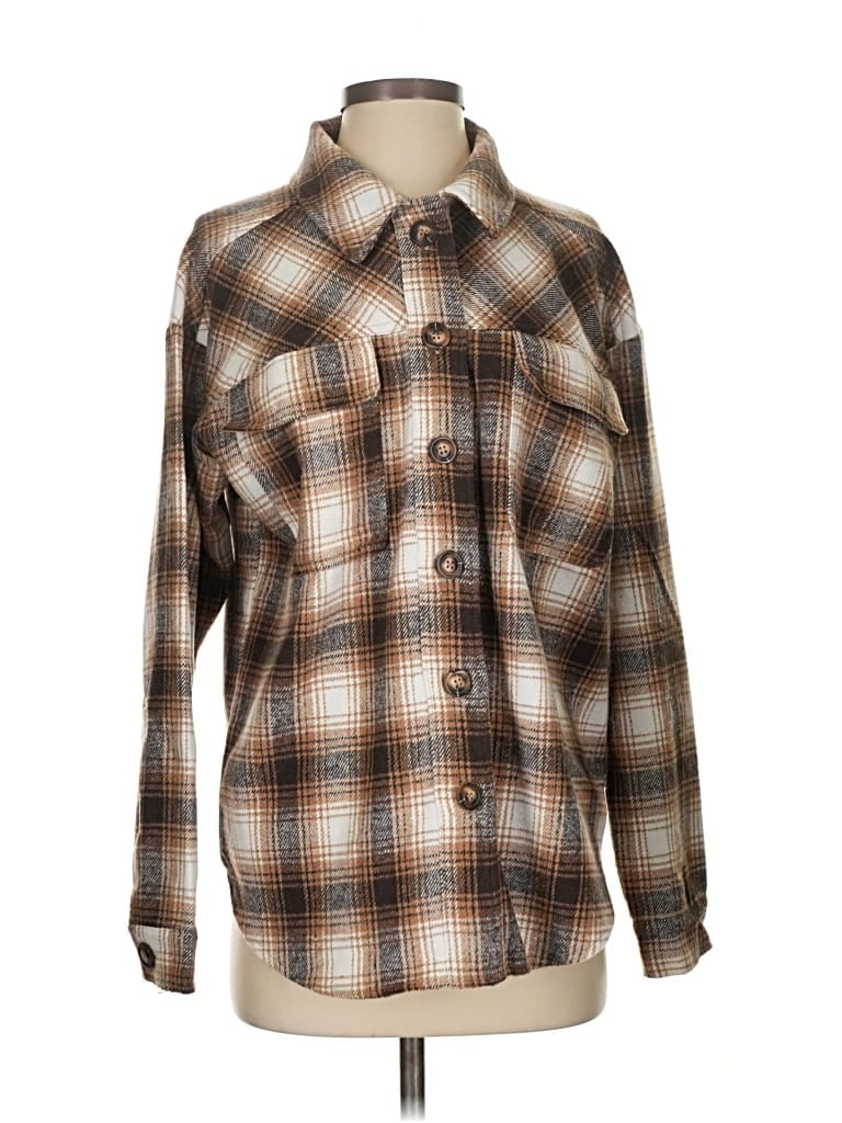 Pre-owned La Hearts Long Sleeve Polo Shirt In Brown