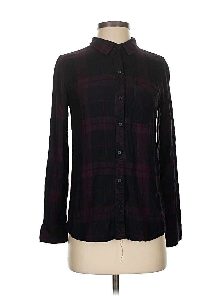 Pre-owned Thread & Supply Long Sleeve Button Down Shirt In Burgundy