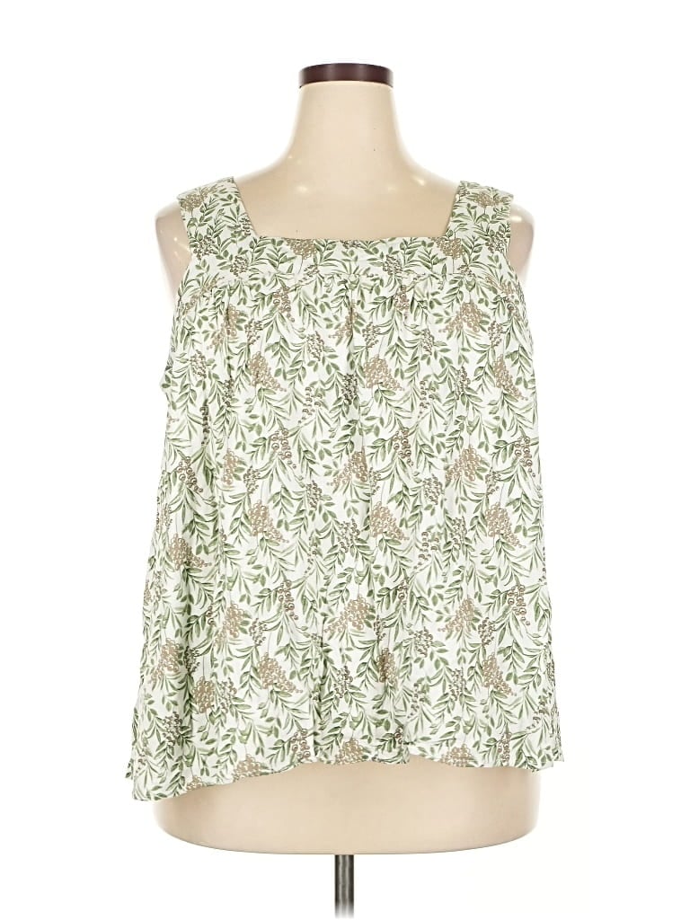 Pre-owned Hayden Tank Top Green Strapless Neckline Tops