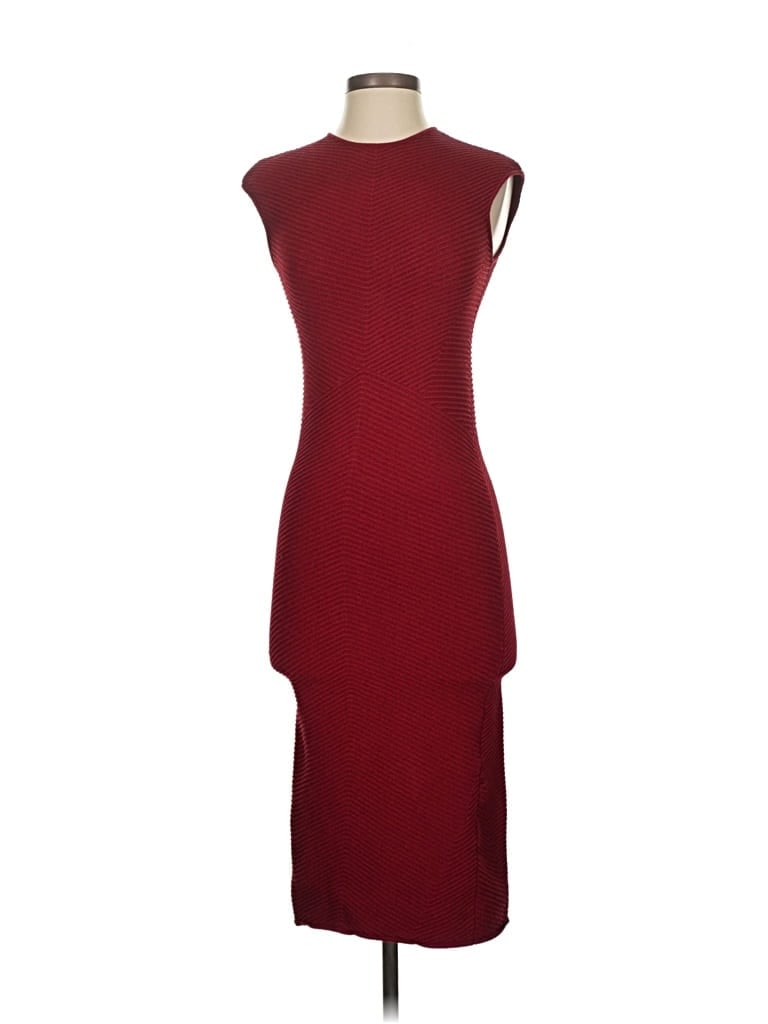 Pre-owned Torn By Ronny Kobo Cocktail Dress In Burgundy