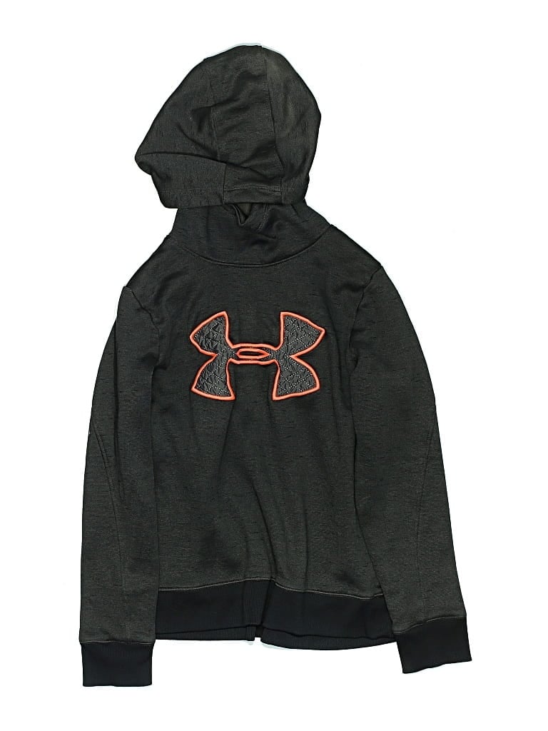 Pre-owned Under Armour Kids' Zip Up Hoodie In Black
