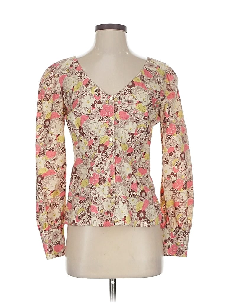 Pre-owned Ann Taylor Loft Long Sleeve Blouse In Pink
