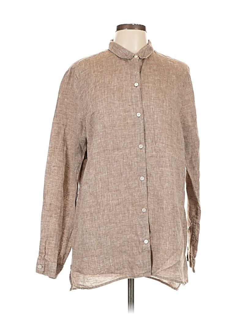 Click to view more detailed imagery on our partner's website Pre-owned Jjill Long Sleeve Button Down Shirt In Brown