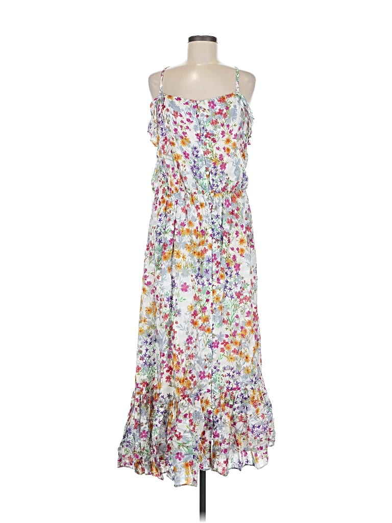 Pre-owned Jjill Casual Dress In White