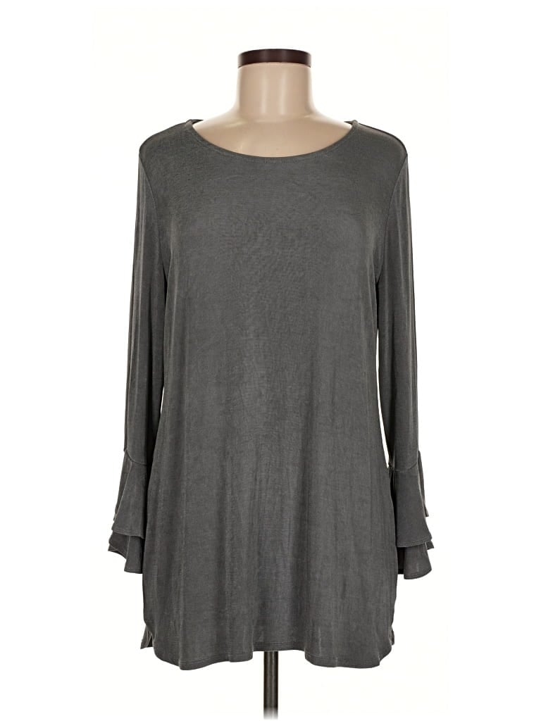 Pre-owned Travelers By Chico's Long Sleeve T-shirt In Gray