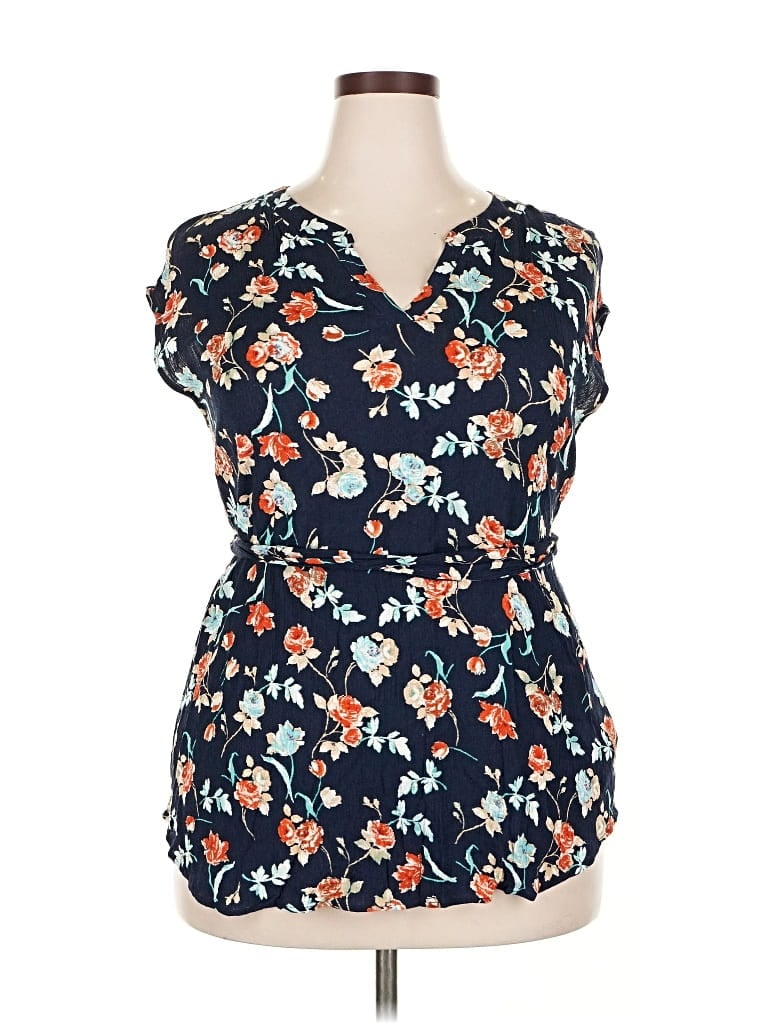 Pre-owned Le Lis Short Sleeve Blouse In Blue