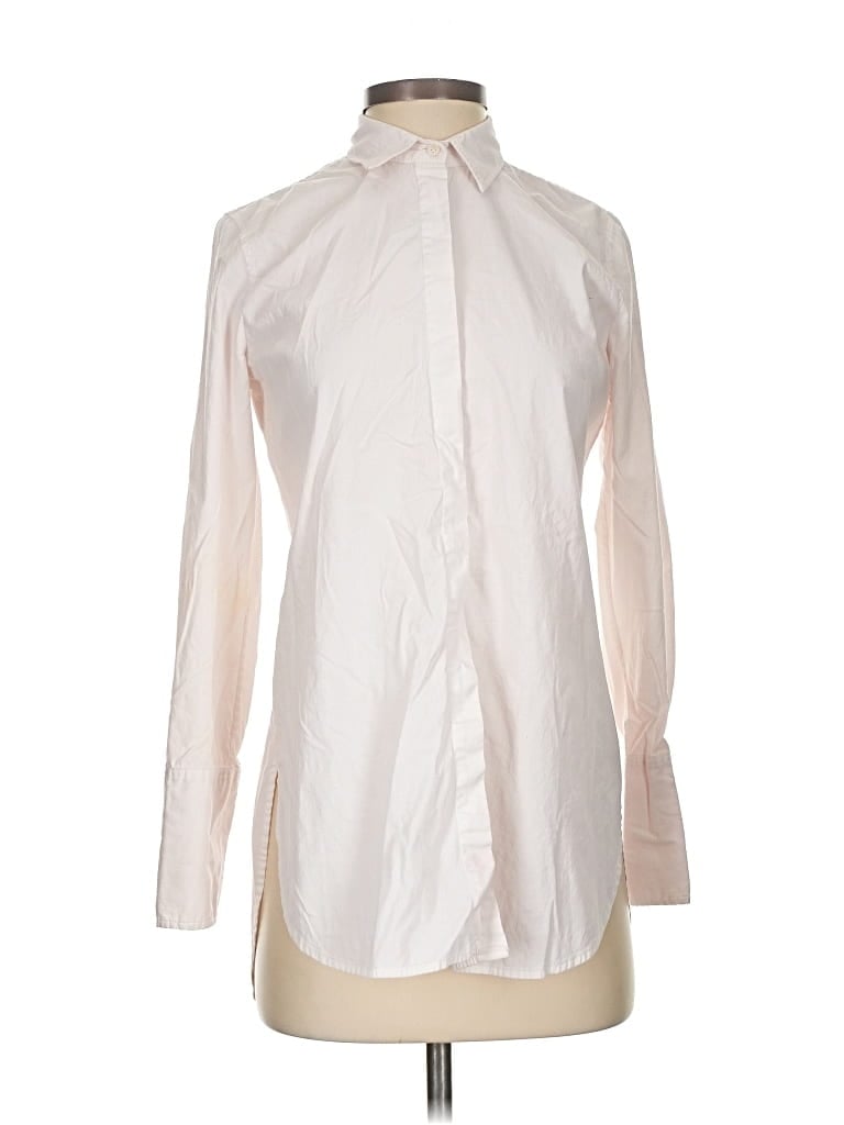 Pre-owned Haberdashery For J.crew Long Sleeve Blouse In White