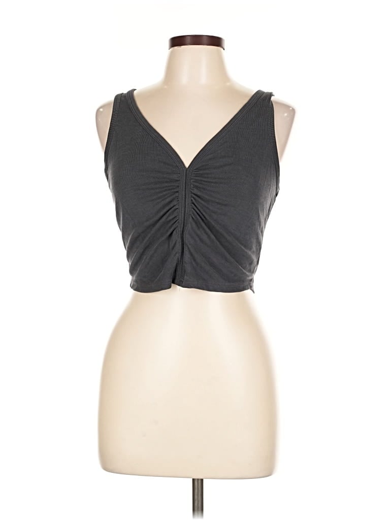 Pre-owned Silence And Noise Sleeveless Top Gray Sweetheart Neckline Tops